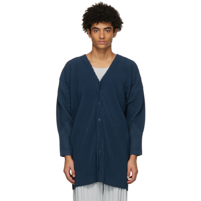 Homme Plisse Issey Miyake Blue Monthly Colors October Long Cardigan