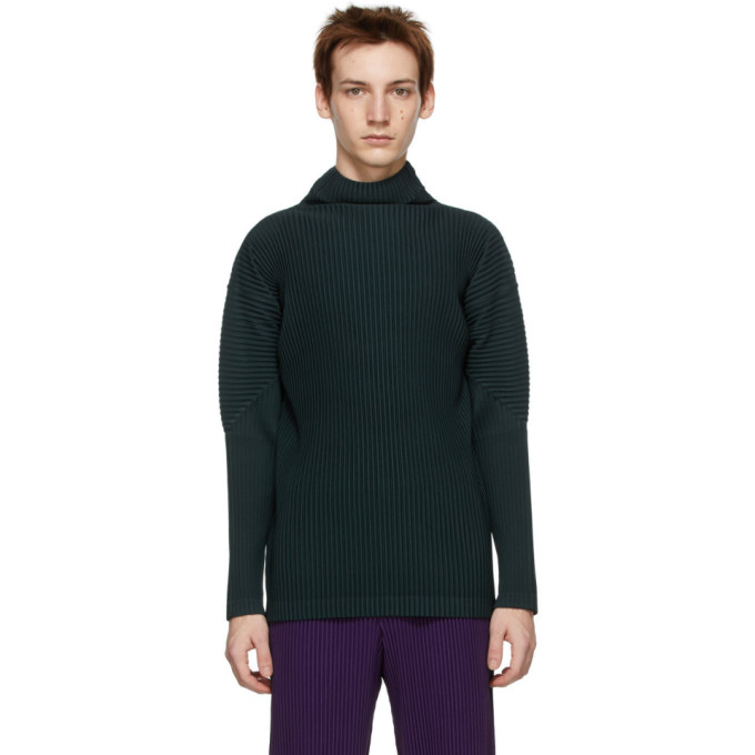 Homme Plisse Issey Miyake Green Monthly Colors November Turtleneck