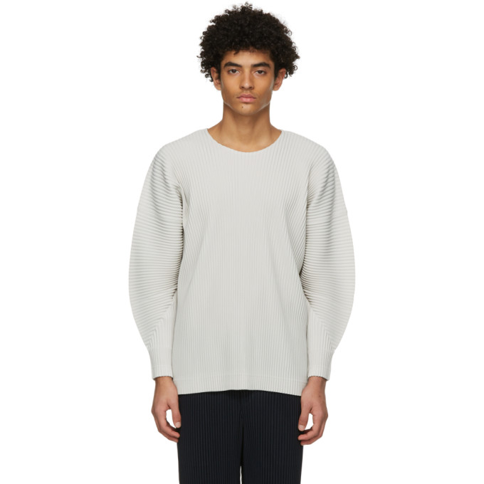 Homme Plisse Issey Miyake Grey Monthly Colors January Long Sleeve T-Shirt