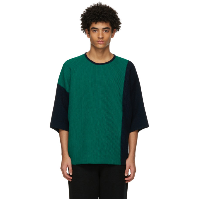 Homme Plisse Issey Miyake Green Combi Knit T-Shirt