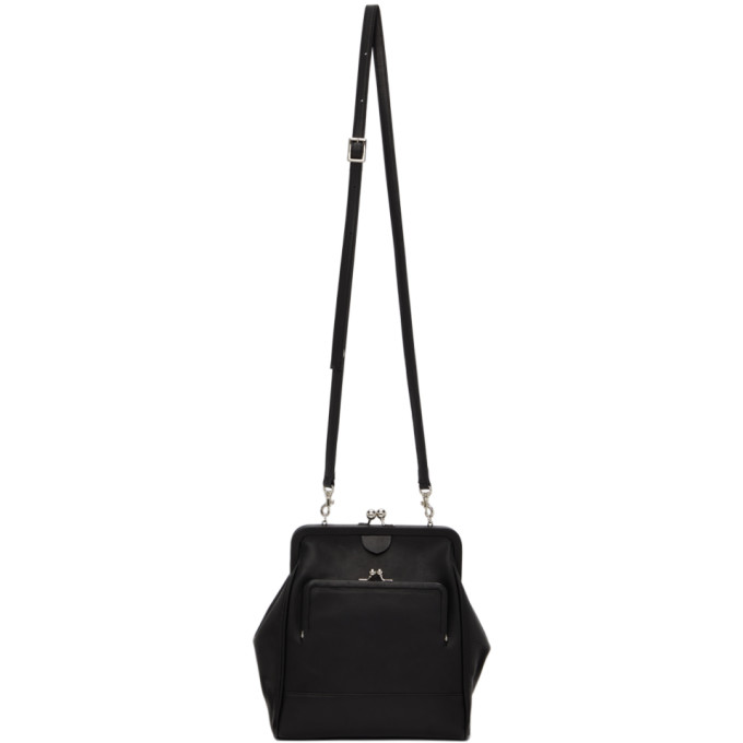 Ys Black Soft Wrinkled Clasp Bag