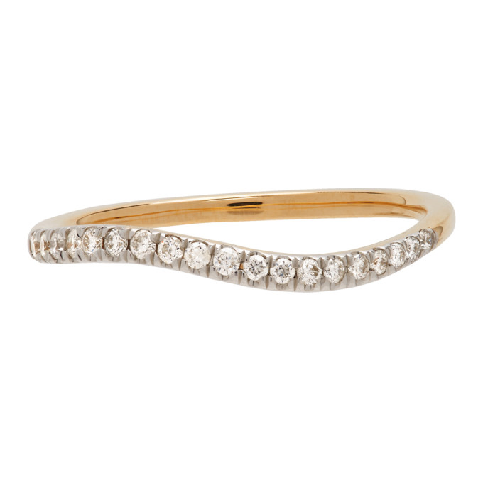 Adina Reyter Gold Pavé Peak Wave Ring