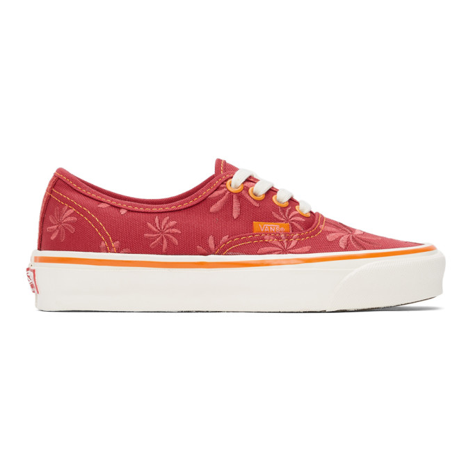 red embroidered vans