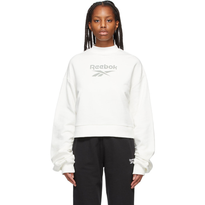 REEBOK WHITE MOCK NECK CLASSIC SWEATSHIRT