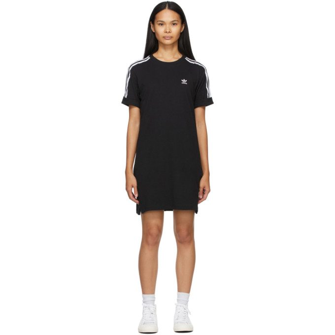 adidas Originals Black 3-Stripe Adicolor Tee Dress