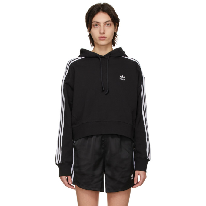 adidas Originals Black Adicolor Classics Crop Hoodie