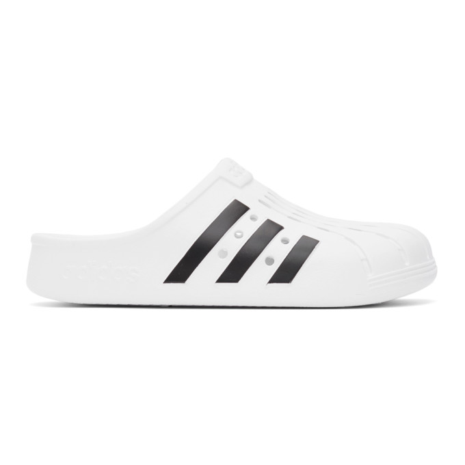 adidas Originals White Adilette Clog Sandals