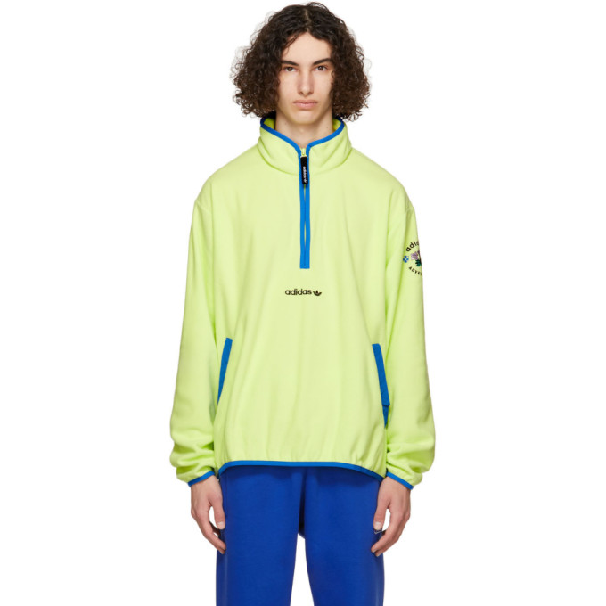 adidas Originals Yellow Polar Fleece Adventure Half-Zip Sweatshirt