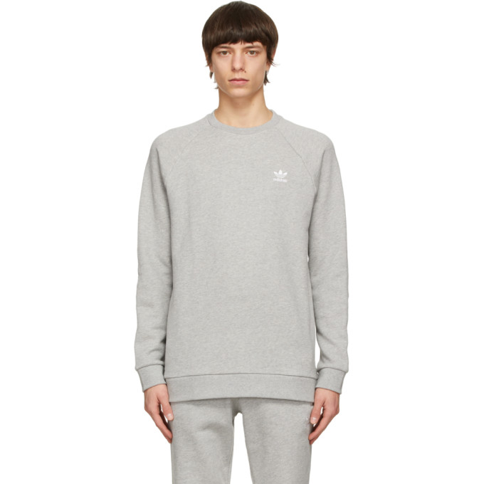 adidas Originals Grey Trefoil Essentials Crewneck Sweatshirt