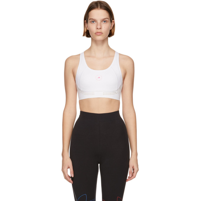 adidas by Stella McCartney White and Pink TruePurpose Medium Support Sports Bra