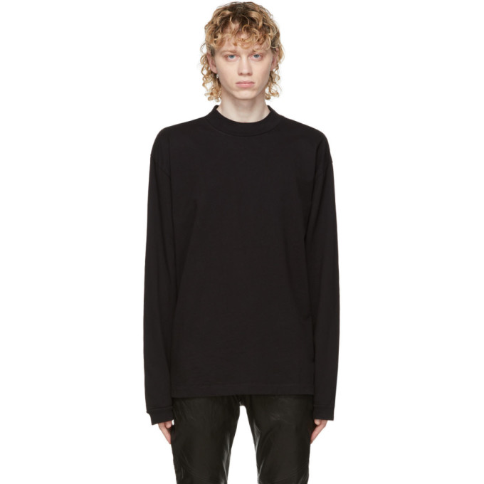 John Elliott Black 900 Mock Neck Long Sleeve T-Shirt