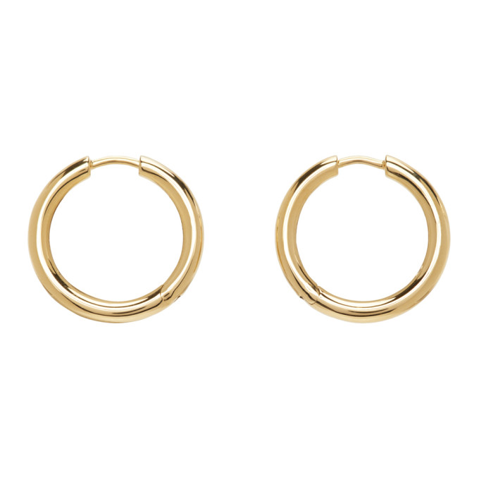 Tom Wood Gold Medium Classic Hoop Earrings