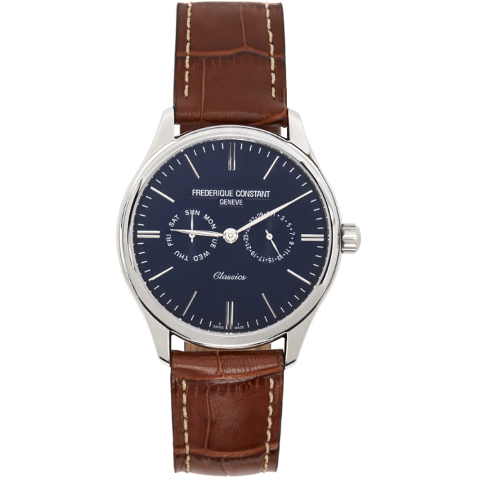 Frederique Constant Silver and Brown Classics Gents Quartz Watch