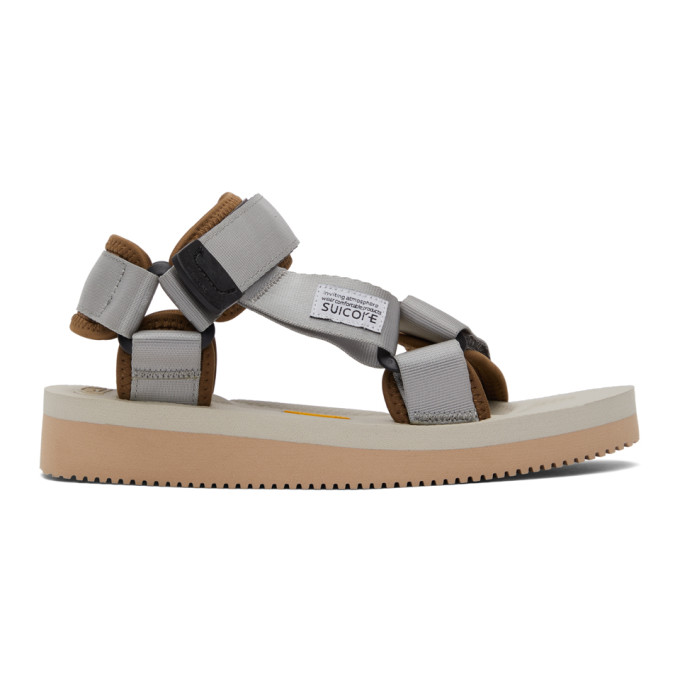 Suicoke Grey and Beige DEPA-V2 Sandals