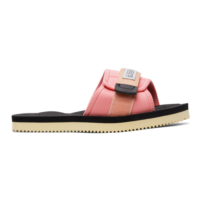 Suicoke Pink and Black PADRI Sandals