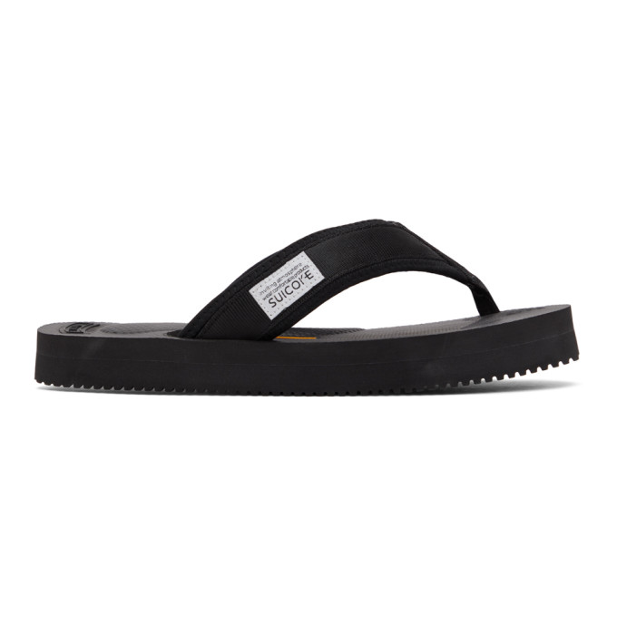 Suicoke Black TONO-V2 Flip Flops