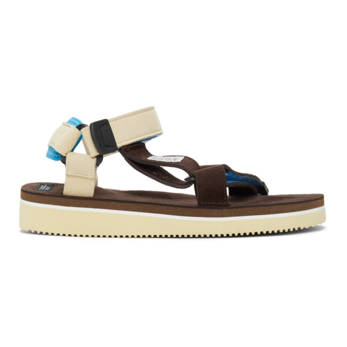 Click to view more detailed imagery on our partner's website Suicoke Brown & Off-white Depa-ecs Sandals In Brown/cream