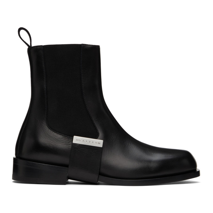 ALYX BLACK LEATHER STRAP CHELSEA BOOTS