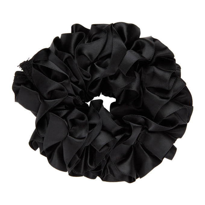 Maryam Nassir Zadeh Black Silk Carnation Scrunchie