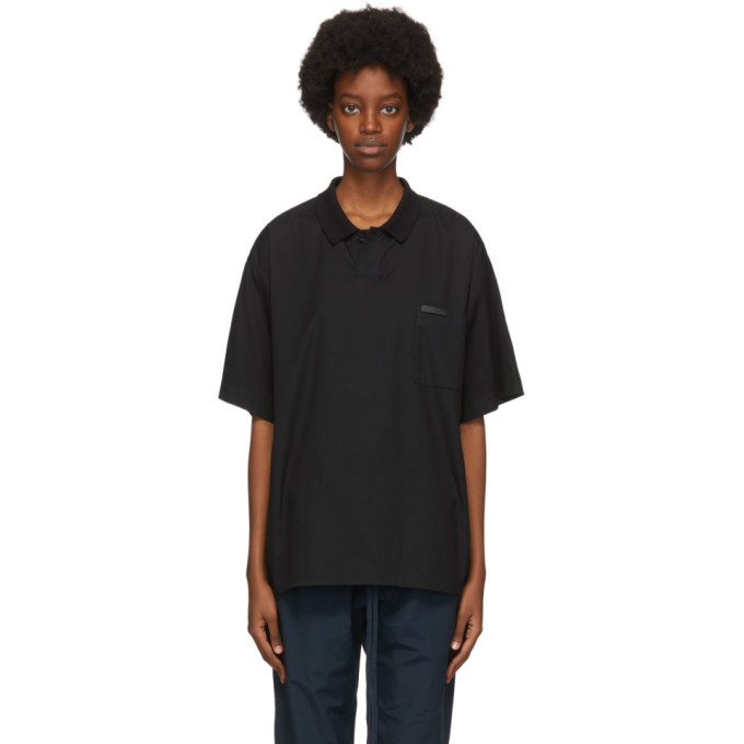 FEAR OF GOD Black Poplin Polo