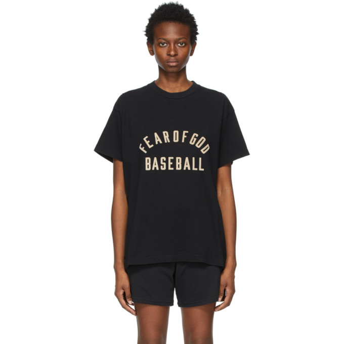 Fear Of God Black 'baseball' T-shirt In 001 Black