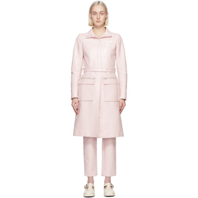 Courreges Pink Vinyl Trench Coat