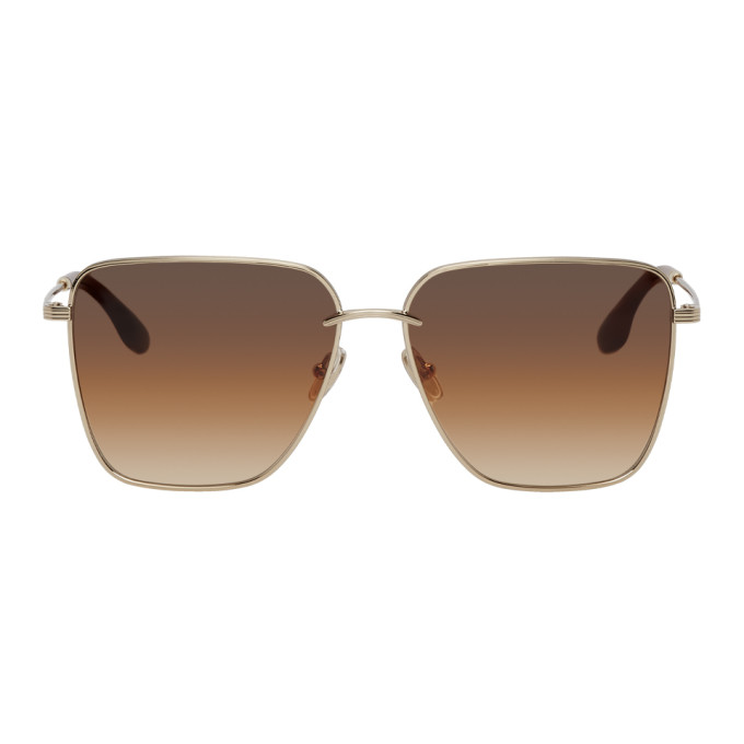 Victoria Beckham Gold Square Sunglasses