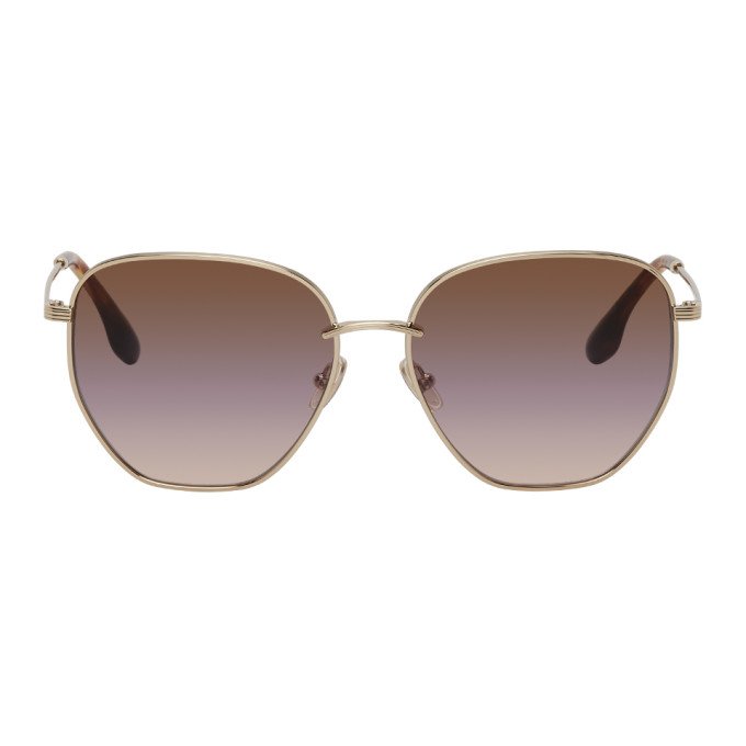 Victoria Beckham Gold Square Gradient Sunglasses