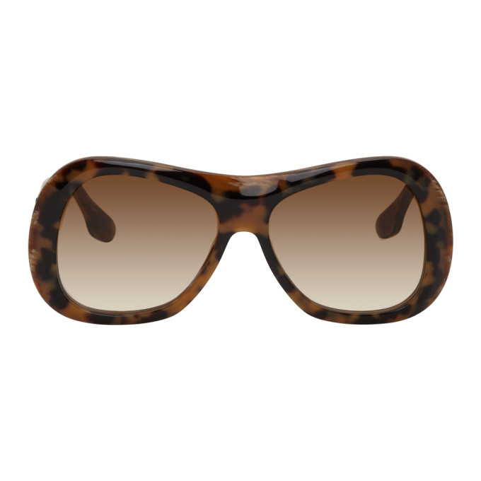 Victoria Beckham Tortoiseshell Large Bevelled Butterfly Sunglasses