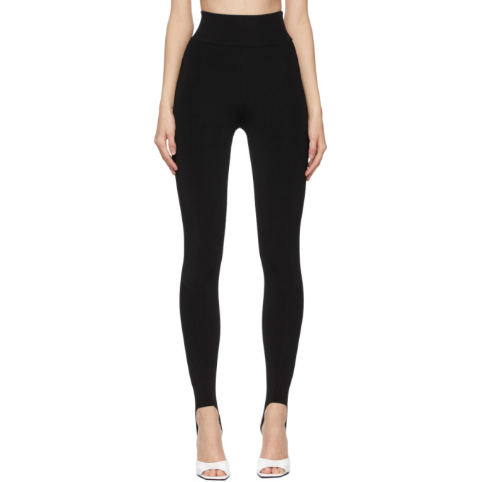 Victoria Beckham Black Rib Knit Leggings