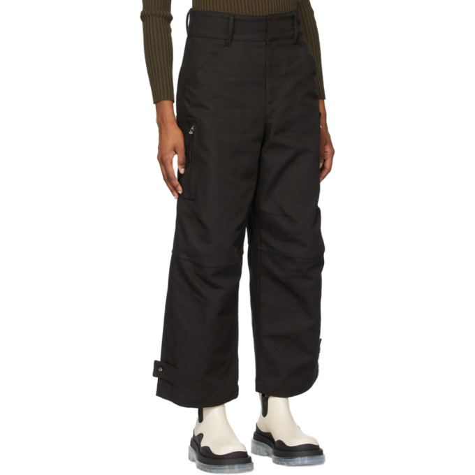 BOTTEGA VENETA BOTTEGA VENETA BLACK CANVAS BELT TROUSERS