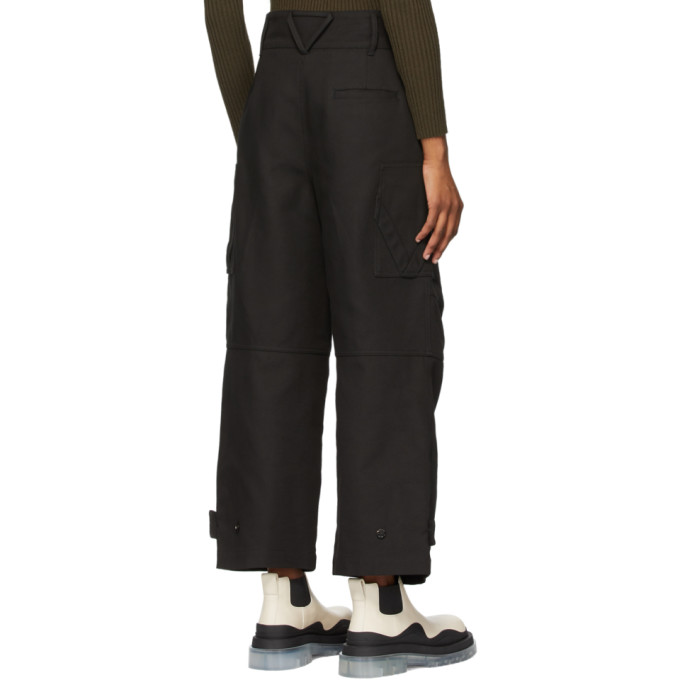 BOTTEGA VENETA BOTTEGA VENETA BLACK CANVAS BELT TROUSERS