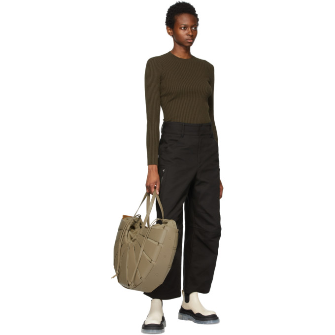 BOTTEGA VENETA BOTTEGA VENETA BLACK CANVAS BELT TROUSERS