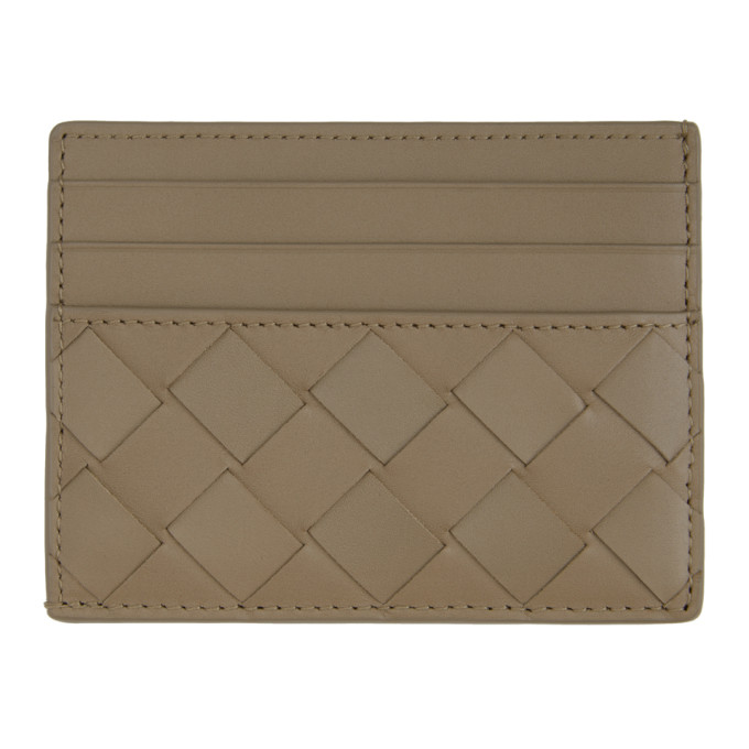 Bottega Veneta Taupe Intrecciato Card holder