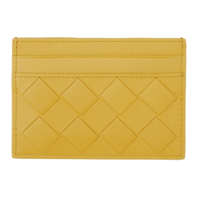 Bottega Veneta Yellow Intrecciato Classic Card Holder