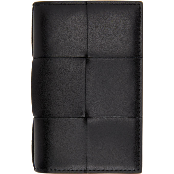 Bottega Veneta Black Maxi Intrecciato Bifold Card Holder