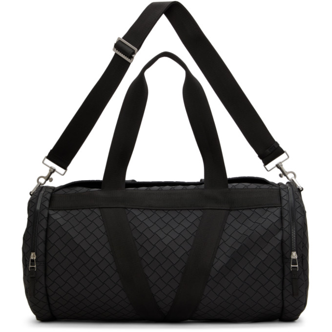 Bottega Veneta Black Intrecciato Applique Duffle Bag