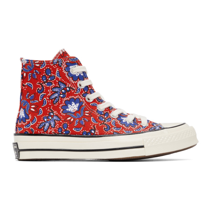 Converse Red Paisley Chuck 70 High Sneakers