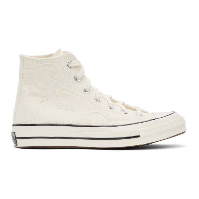 Converse Off-White Raw Earth Camo Chuck 70 Hi Sneakers