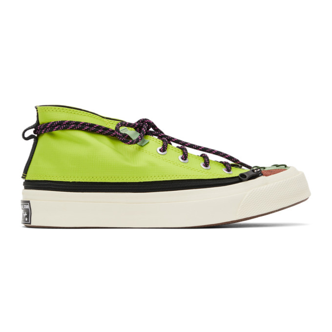 Converse Green and Burgundy Deck Star Zip Sneakers