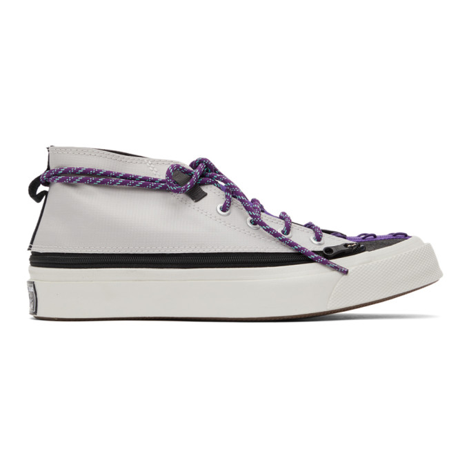 Converse Grey and Purple Deck Star Zip Sneakers