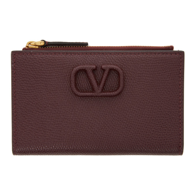 Valentino Garavani Purple Valentino Garavani VLogo Zippered Cardholder