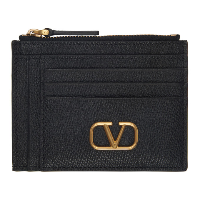 Valentino Garavani Black Valentino Garavani VLogo Double Card Holder