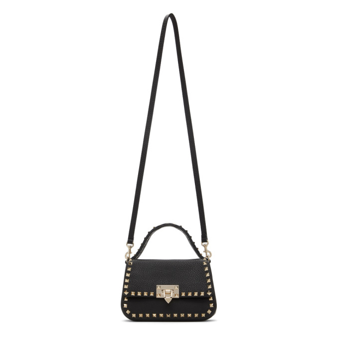 Valentino Garavani Black Valentino Garavani Small Rockstud Top Handle Bag