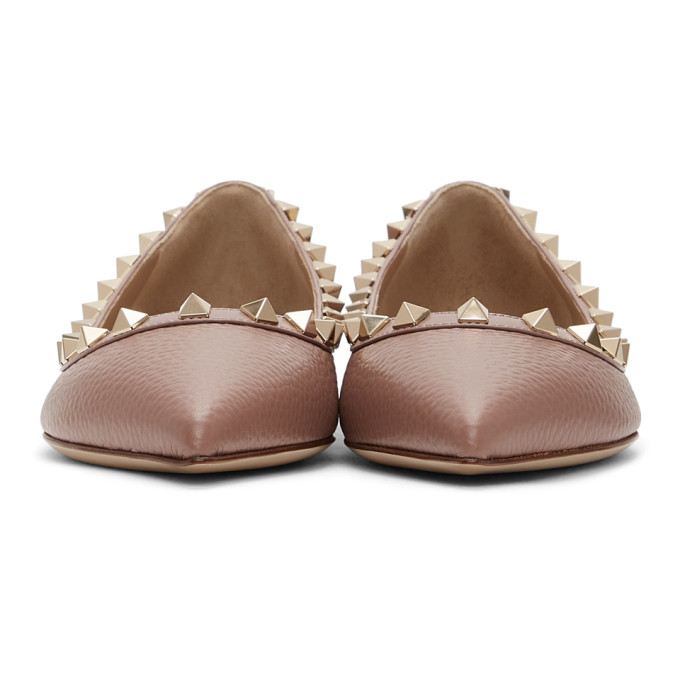 VALENTINO PINK ROCKSTUD BALLERINA FLATS