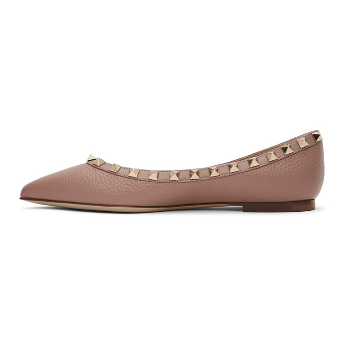 VALENTINO PINK ROCKSTUD BALLERINA FLATS
