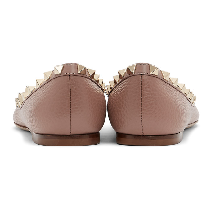 VALENTINO PINK ROCKSTUD BALLERINA FLATS