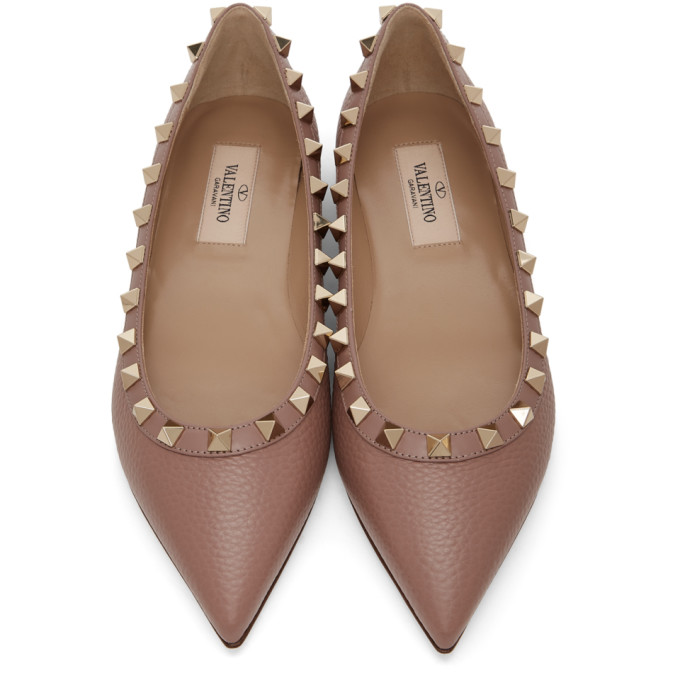 VALENTINO PINK ROCKSTUD BALLERINA FLATS