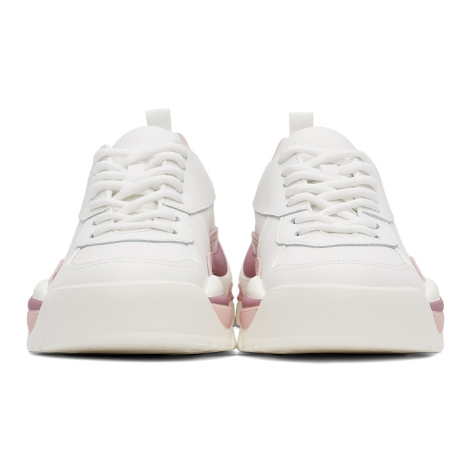VALENTINO WHITE & PINK VLOGO GUMBOY LOW SNEAKERS