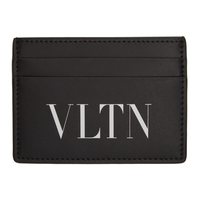 VALENTINO BLACK & WHITE VALENTINO GARAVANI 'VLTN' CARD HOLDER